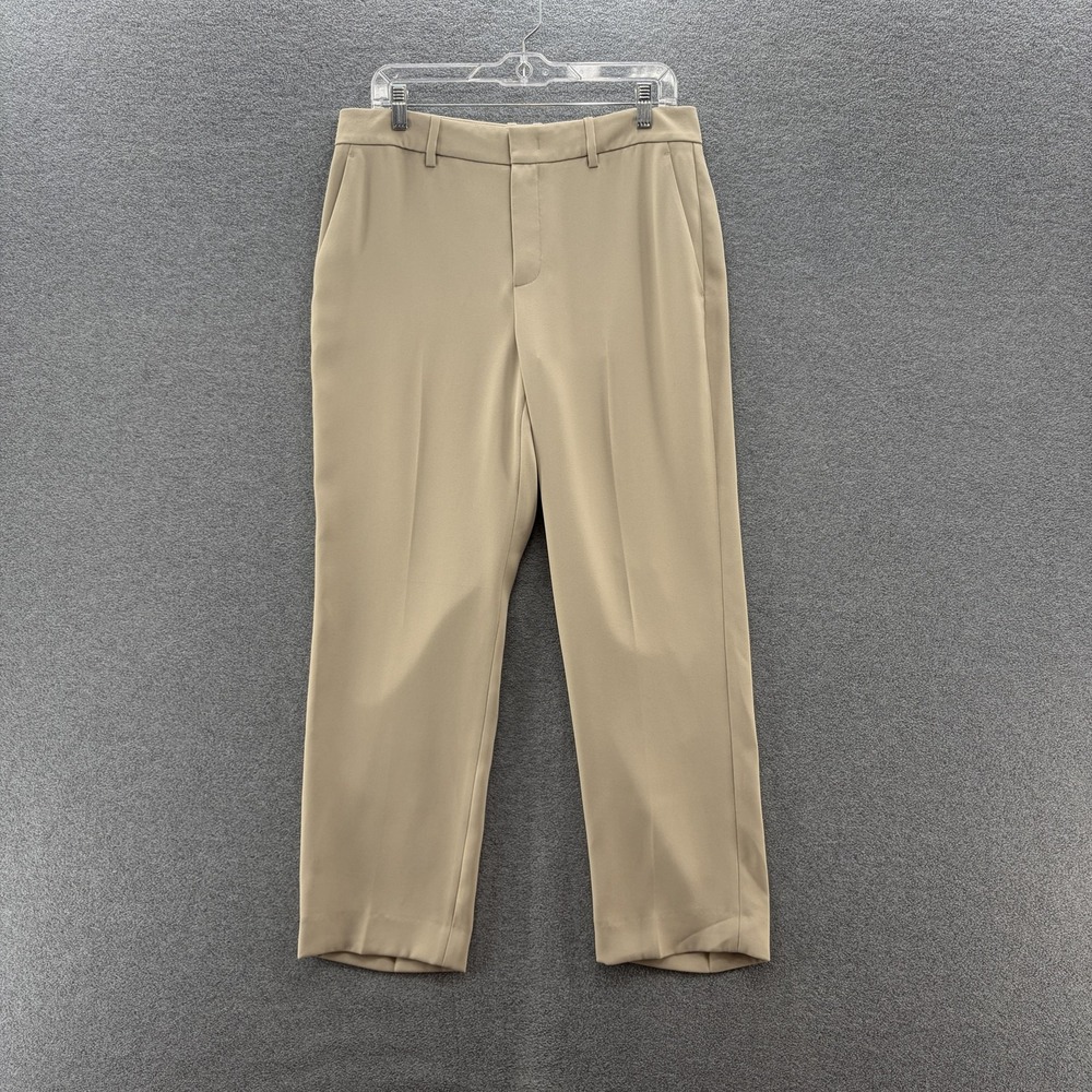 Vince Pants Womens 10 Beige Crepe Cropped Ankle Tapered Dress Work Office